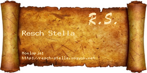Resch Stella névjegykártya